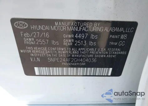 2016 Hyundai Sonata from USA, damaged, VIN 5NPE24AF2GH404036